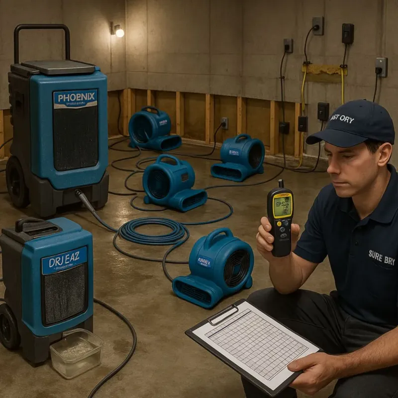 Structural Drying and Dehumidification process in Manitowoc, WI